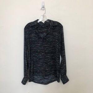 Long Sleeve Button Down Multi Color Top